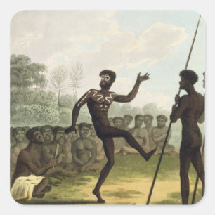 Sticker Carré La danse, aborigènes de Nouvelle-Galles du Sud