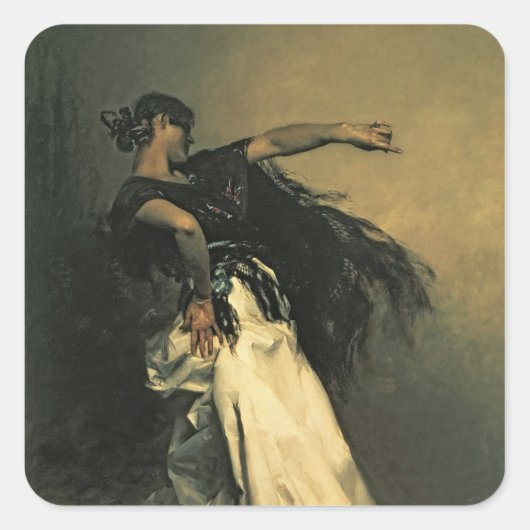 Sticker Carré La danseuse espagnole, étude pour 'El Jaleo', 1882 (Devant)