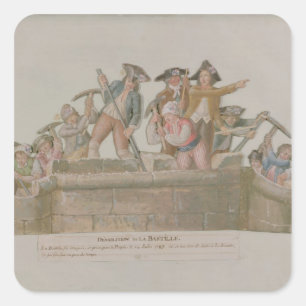 Sticker Carré La démolition de la Bastille, juillet 1789