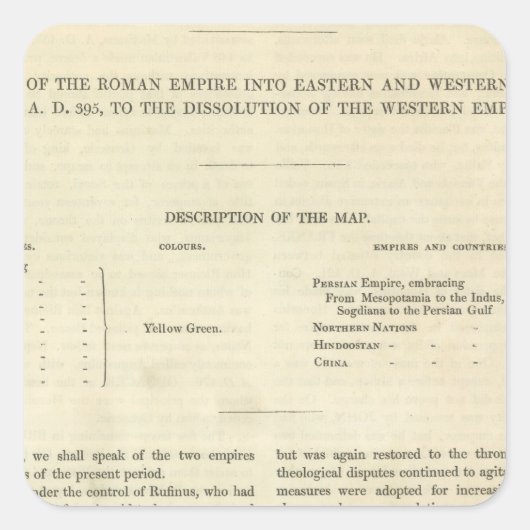 Sticker Carré La dissolution de l'Empire occidental 476 ap. (Devant)