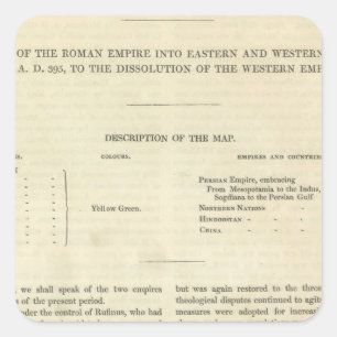 Sticker Carré La dissolution de l'Empire occidental 476 ap.
