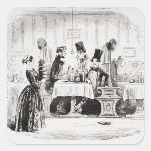 Sticker Carré La distraction de M. Guppy (Devant)