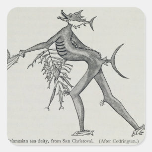 Sticker Carré La divinité marine mélanésienne de l'histoire de