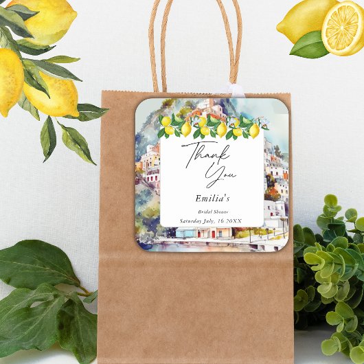 Sticker Carré La Dolce Vita Fête de Mariage Estivale Italienne