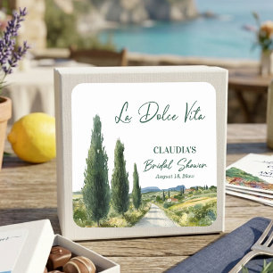 Sticker Carré La Dolce Vita Vue Italienne Baby Shower