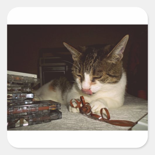 Sticker Carré La faim pour les cassettes (Devant)