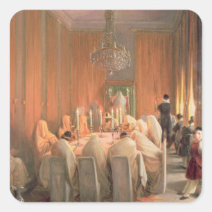 Sticker Carré La famille de Rothschild à la prière