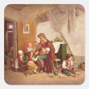 Sticker Carré La famille veuve, 19ème siècle