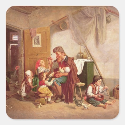 Sticker Carré La famille veuve, 19ème siècle (Devant)