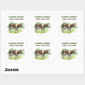 Sticker Carré La ferme à la vache (Feuille)