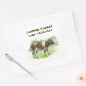 Sticker Carré La ferme à la vache (Enveloppe)