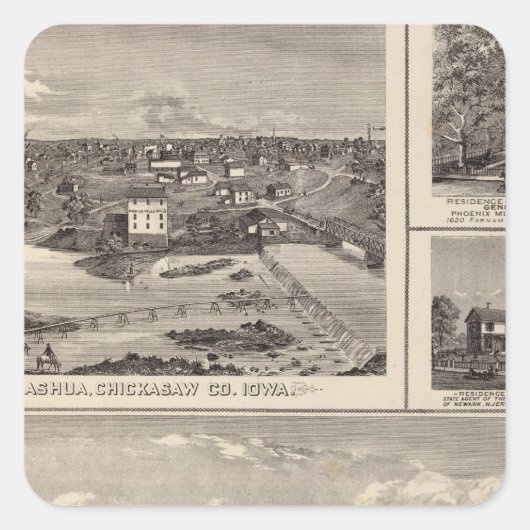 Sticker Carré La ferme et la résidence de Nashua (Devant)