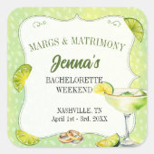 Sticker Carré La fête de jeune fille de Margs et de Mariage de B (Devant)