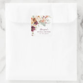 Sticker Carré La Fête des mariées Rustique Maroon Terracotta Pri (Sac)