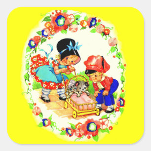 Sticker Carré La fille et la fille