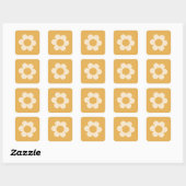 Sticker Carré La Fleur 07 Fleur Jaune Retro Florale (Feuille)