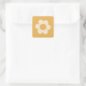 Sticker Carré La Fleur 07 Fleur Jaune Retro Florale (Sac)