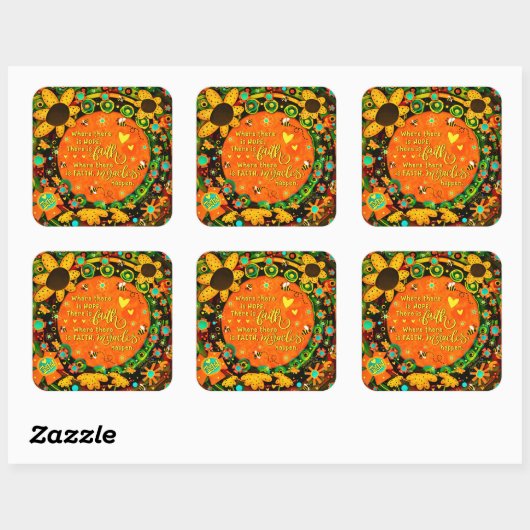 Sticker Carré La Foi d'Irelyn Miracle Floral Fun (Feuille)