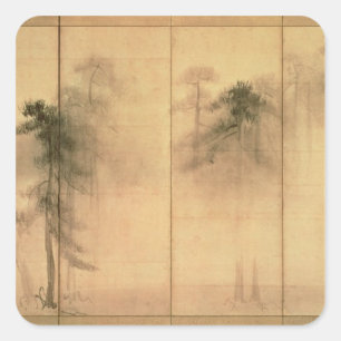 Sticker Carré La forêt de pins