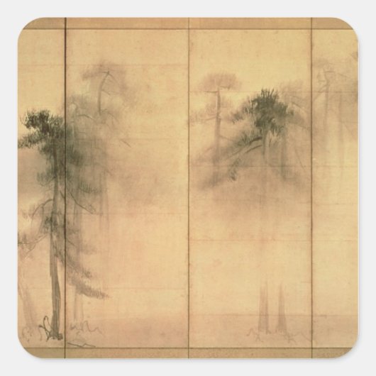 Sticker Carré La forêt de pins (Devant)