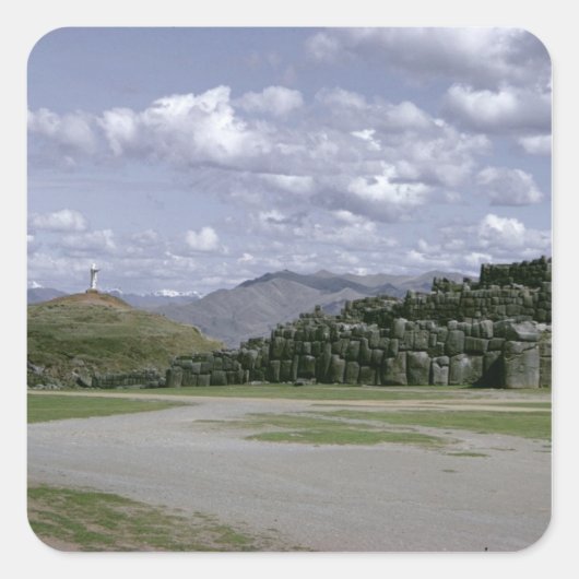 Sticker Carré La forteresse Inca sacsahuman (Devant)