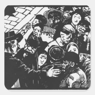 Sticker Carré La foule de Paris, 1892