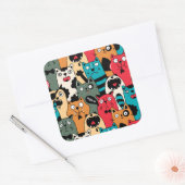 Sticker Carré La foule des chats (Enveloppe)