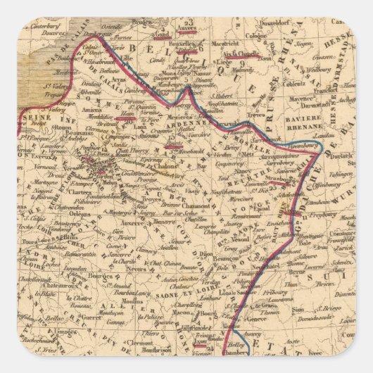 Sticker Carré La France 1814 a 1840 (Devant)