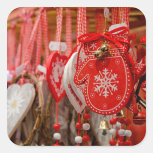 Sticker Carré La France, Alsace, Colmar. Marché de Noël