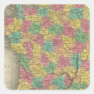 Sticker Carré La France, dans les départements