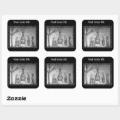 Sticker Carré La fumée de bois tue (Feuille)