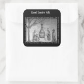 Sticker Carré La fumée de bois tue (Sac)