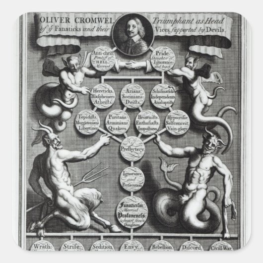 Sticker Carré La généalogie d'Oliver Anti-Christ (Devant)