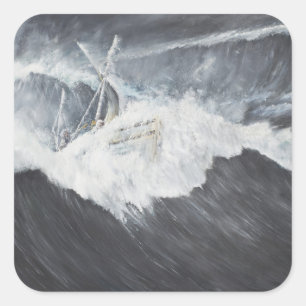 Sticker Carré La gigantesque vague