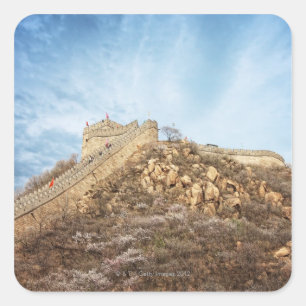 Sticker Carré La Grande Muraille de la Chine en dehors de Pékin