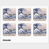 Sticker Carré La Grande Vague au large de Kanagawa (Feuille)