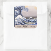 Sticker Carré La Grande Vague au large de Kanagawa (Sac)