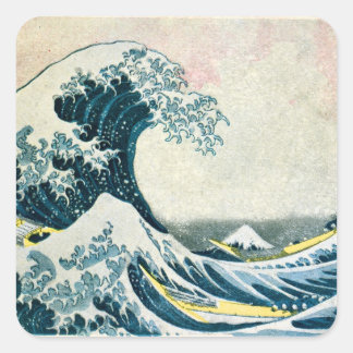 Sticker Carré La Grande Vague au large de Kanagawa