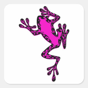 Sticker Carré la GRENOUILLE rose