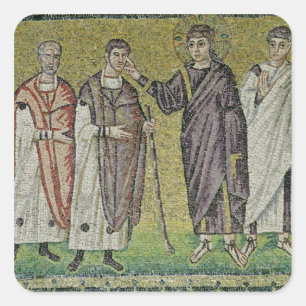 Sticker Carré La guérison de deux Blindmen de Jéricho