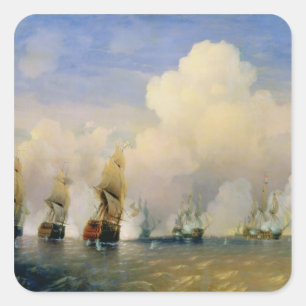 Sticker Carré La guerre maritime russo-suédoise près de Kronstad