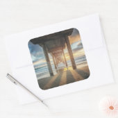 Sticker Carré La Jolla, Scripps's Pier at Sunset | San Diego (Enveloppe)