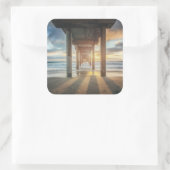 Sticker Carré La Jolla, Scripps's Pier at Sunset | San Diego (Sac)