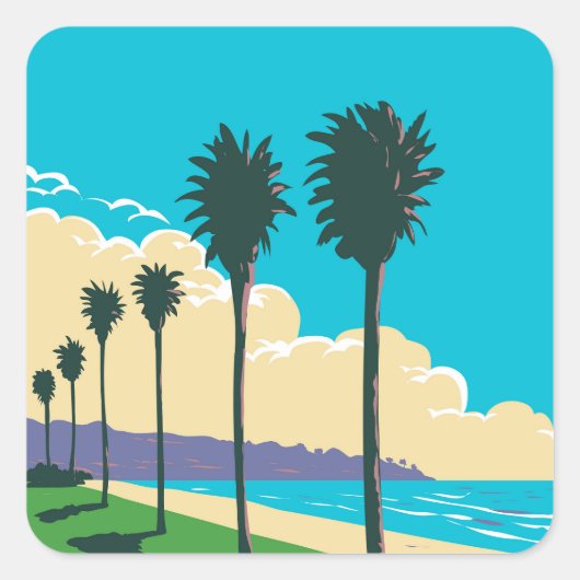 Sticker Carré La Jolla Shores Beach (Devant)