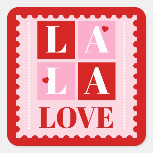 Sticker Carré La La Love Valentine’s Day (Devant)