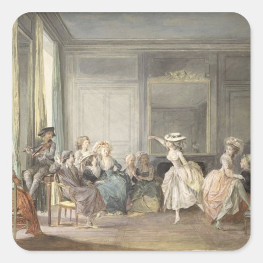 Sticker Carré La leçon de danse (Devant)