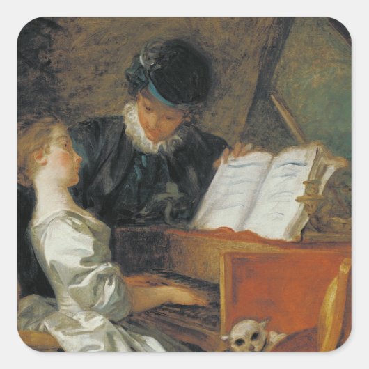Sticker Carré La leçon de musique (Devant)