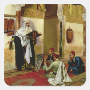 Sticker Carré La leçon (huile sur la toile)