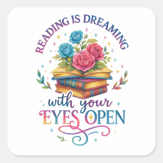 Sticker Carré La Lecture Rêve... (Devant)