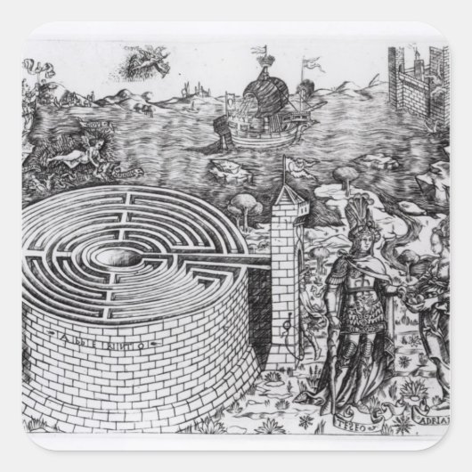 Sticker Carré La légende de Theseus (Devant)
